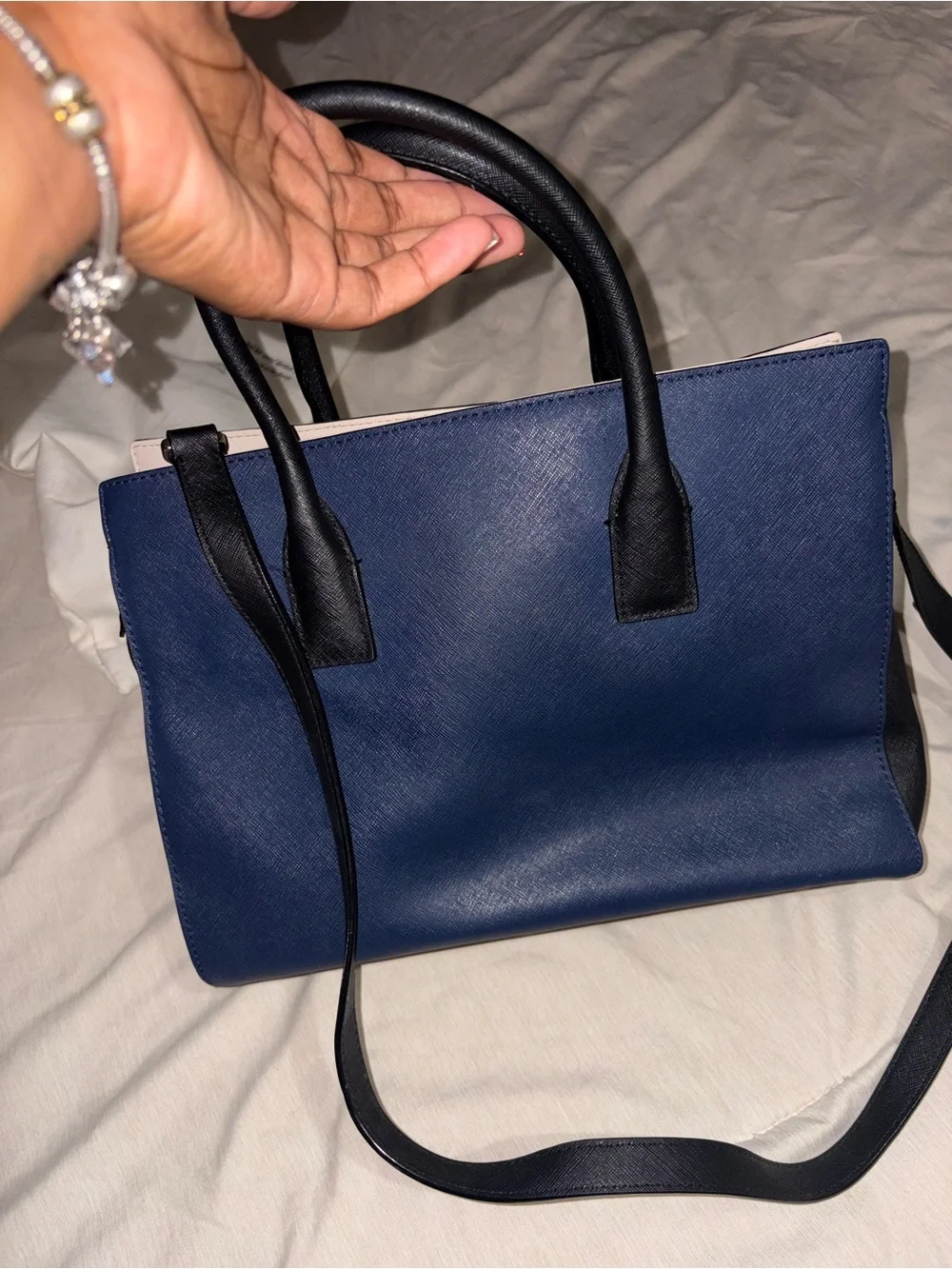kate spade Navy, Light Pink and Black Colorblock Tote